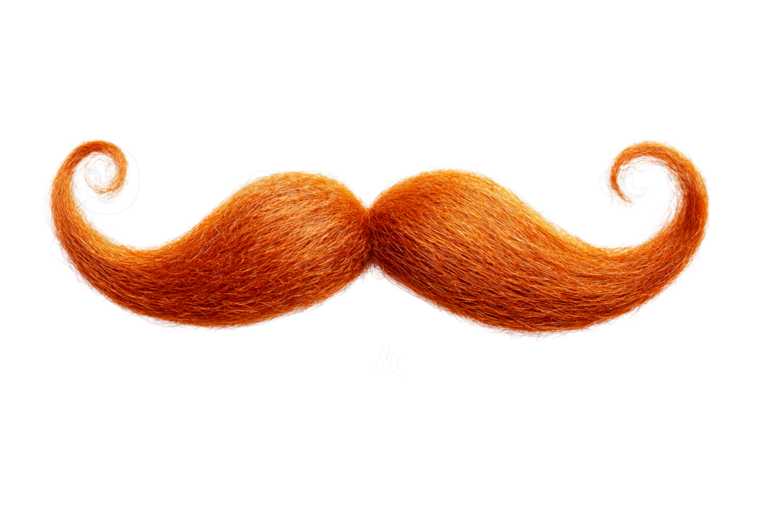 a red mustache on a white background