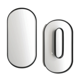 a pair of oval mirrors on a white background