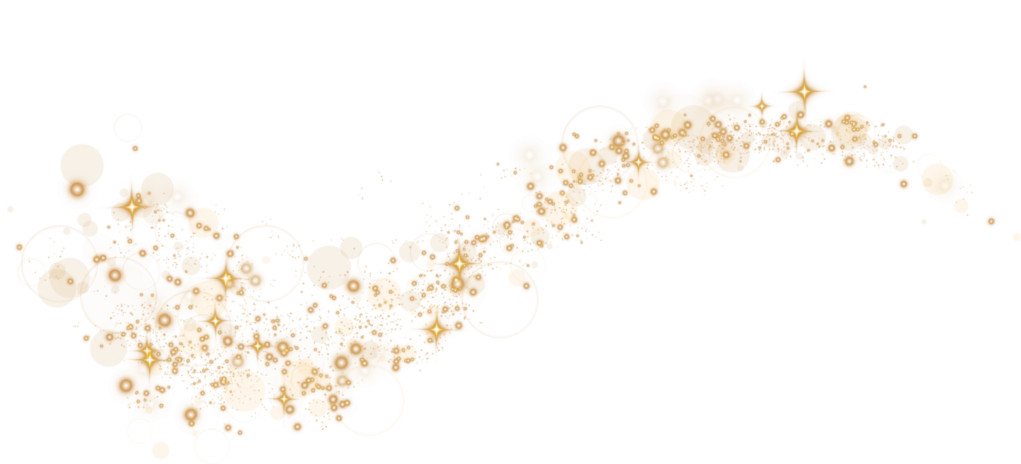 a white background with gold stars and circles