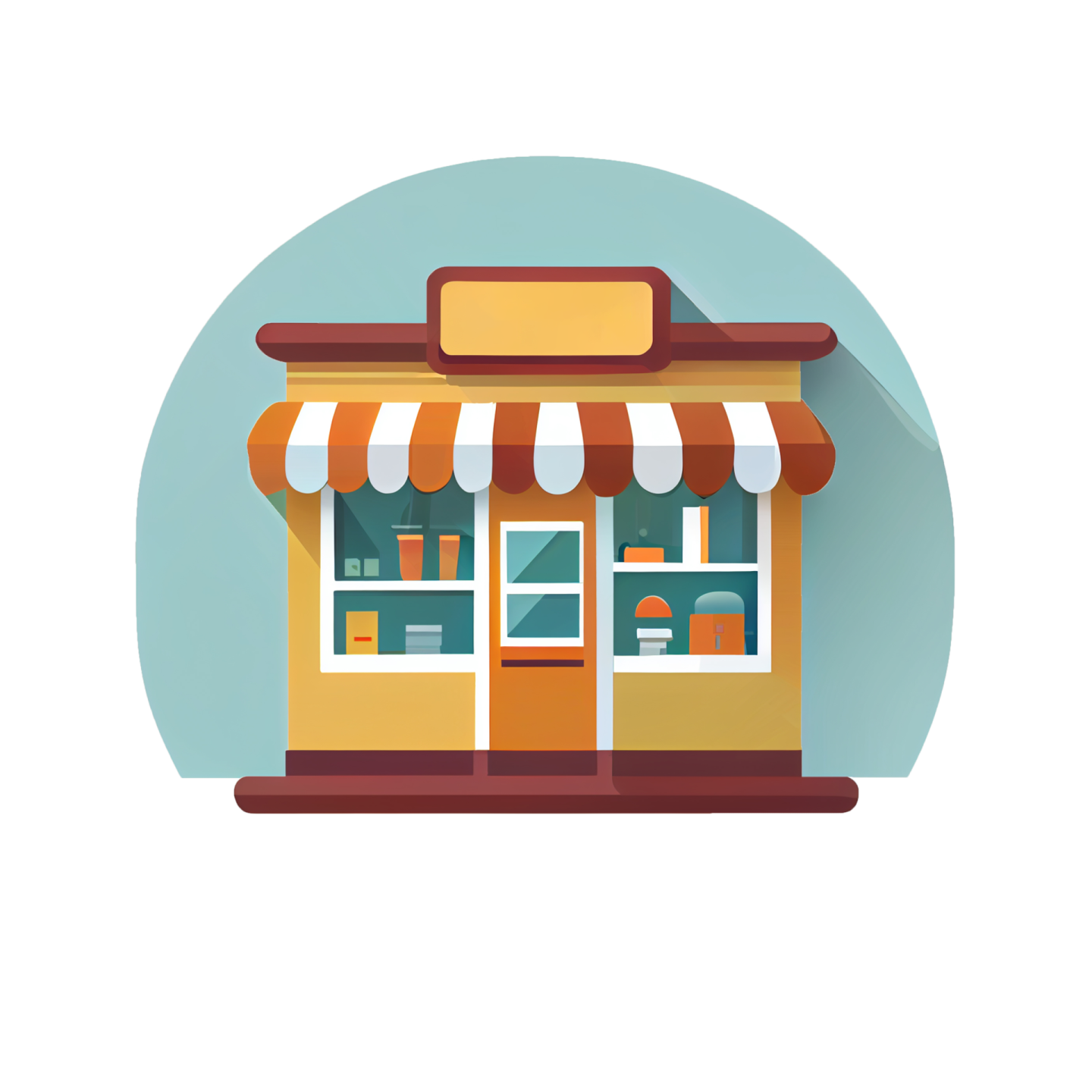 an illustration of a small store with aws