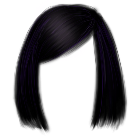 a drawing of a woman with long black hair