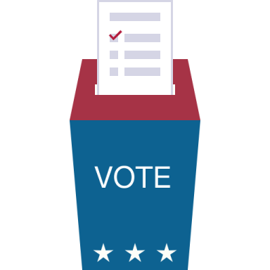 a voting box with the word vote written on it