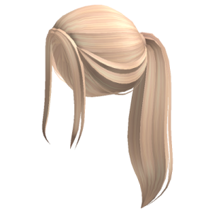 a woman's ponytail with long blonde hair
