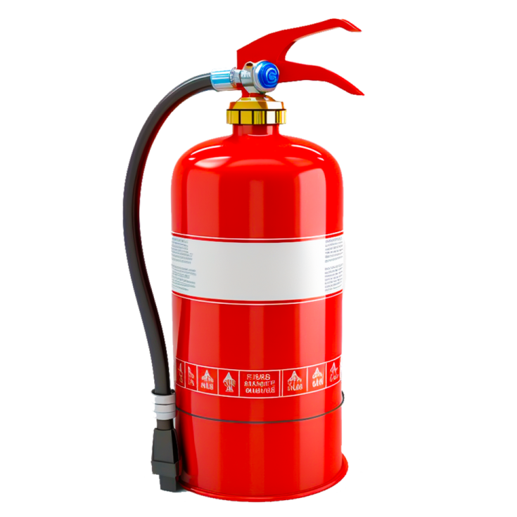 a red fire exor on a white background