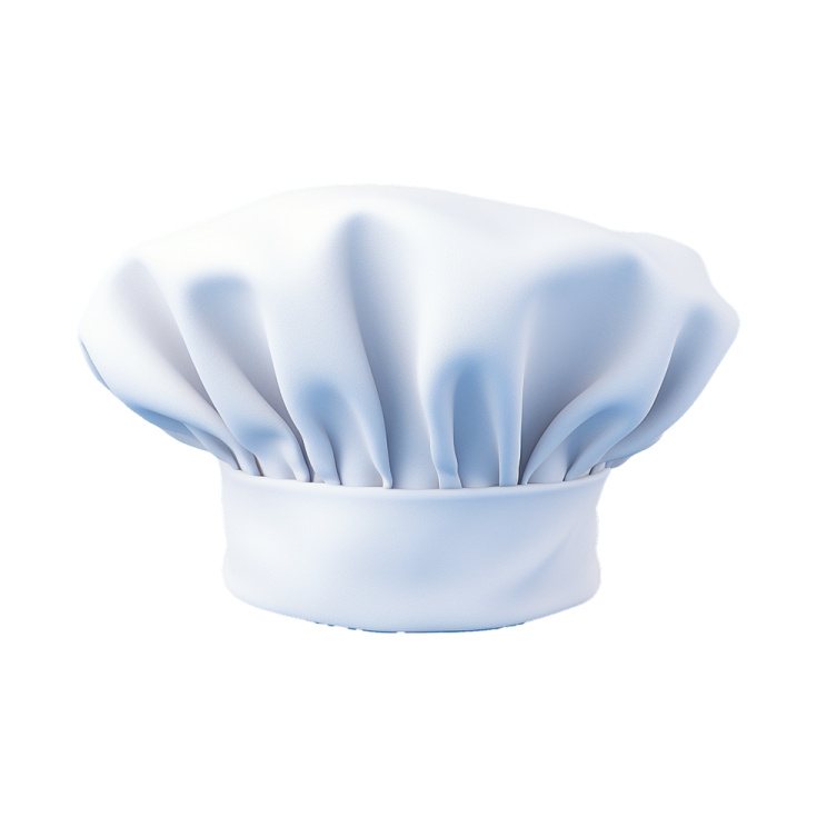 a chef's hat on a white background