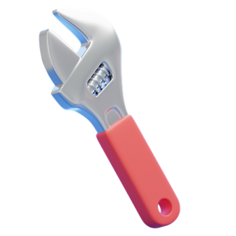 a hammer with a red handle on it