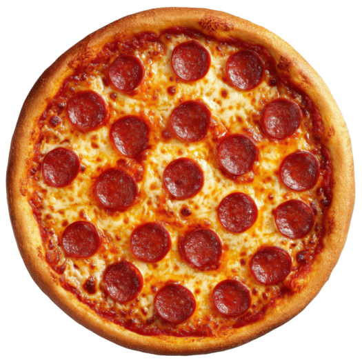 a pizza with pepperoni and cheese on it