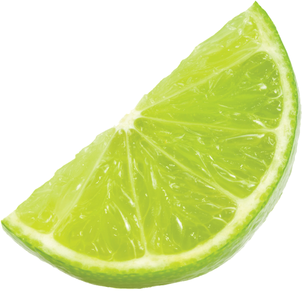 a slice of lime on a white background