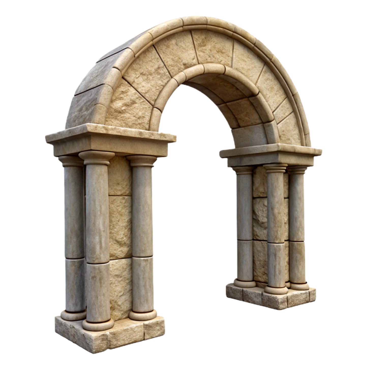 a stone arch on a white background