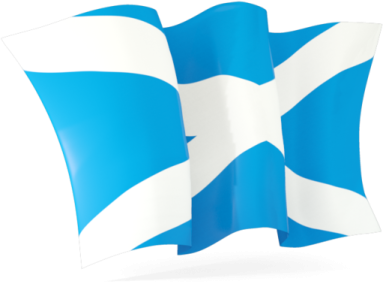 a blue and white flag on a white background