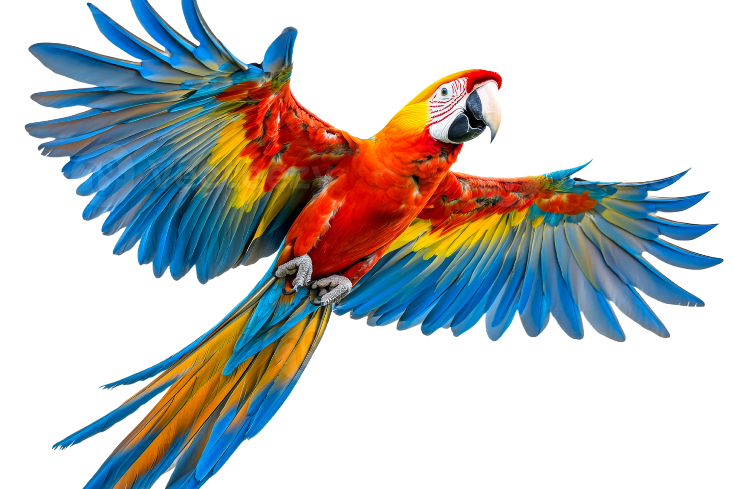 a colorful parrot flying in the air