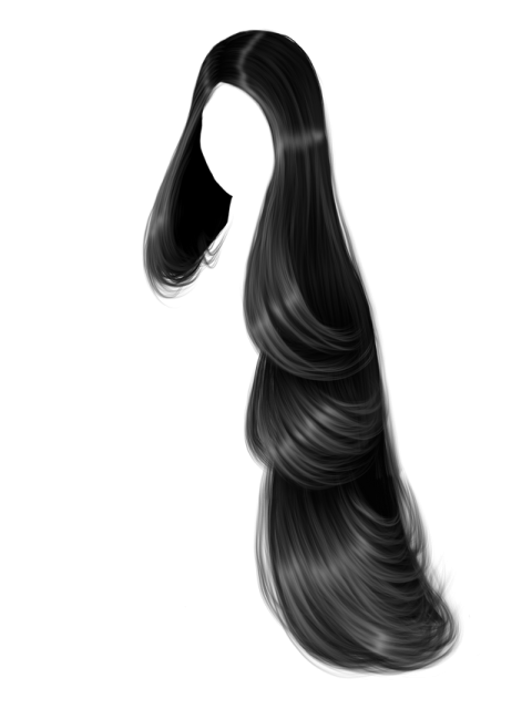 a black and white drawing of long hair