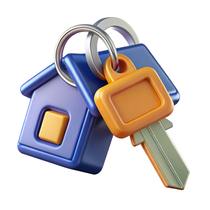 a bunch of keys in the shape of a house