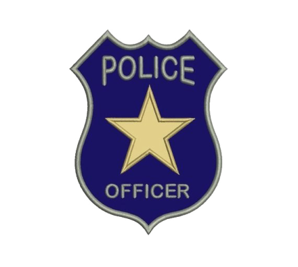 a police badge on a white background