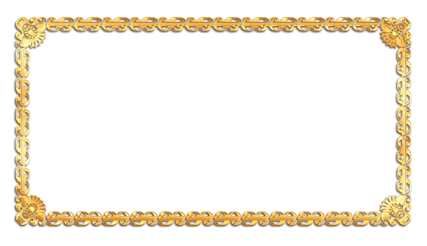 a gold frame on a white background
