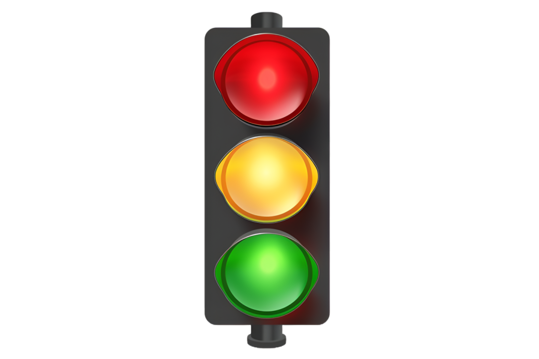a traffic light on a white background