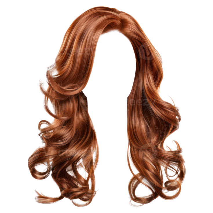 a woman's long brown hair on white background