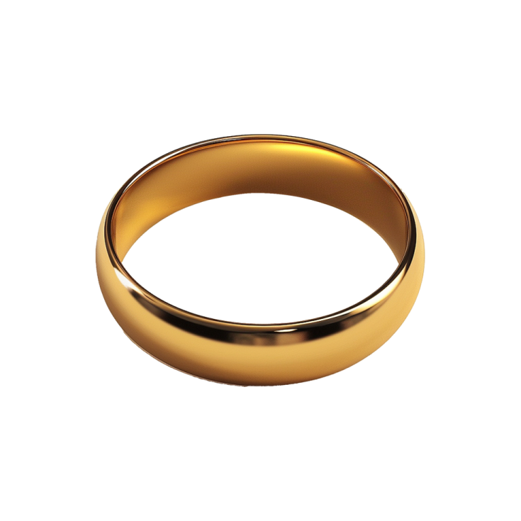 a gold ring on a white background