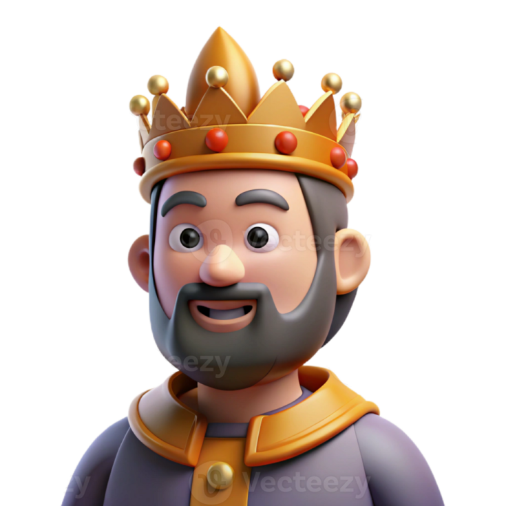 a cartoon character with a crown on his head