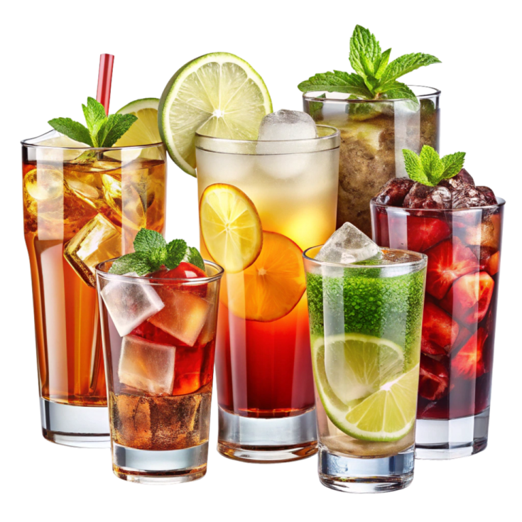 a variety of different types of drinks