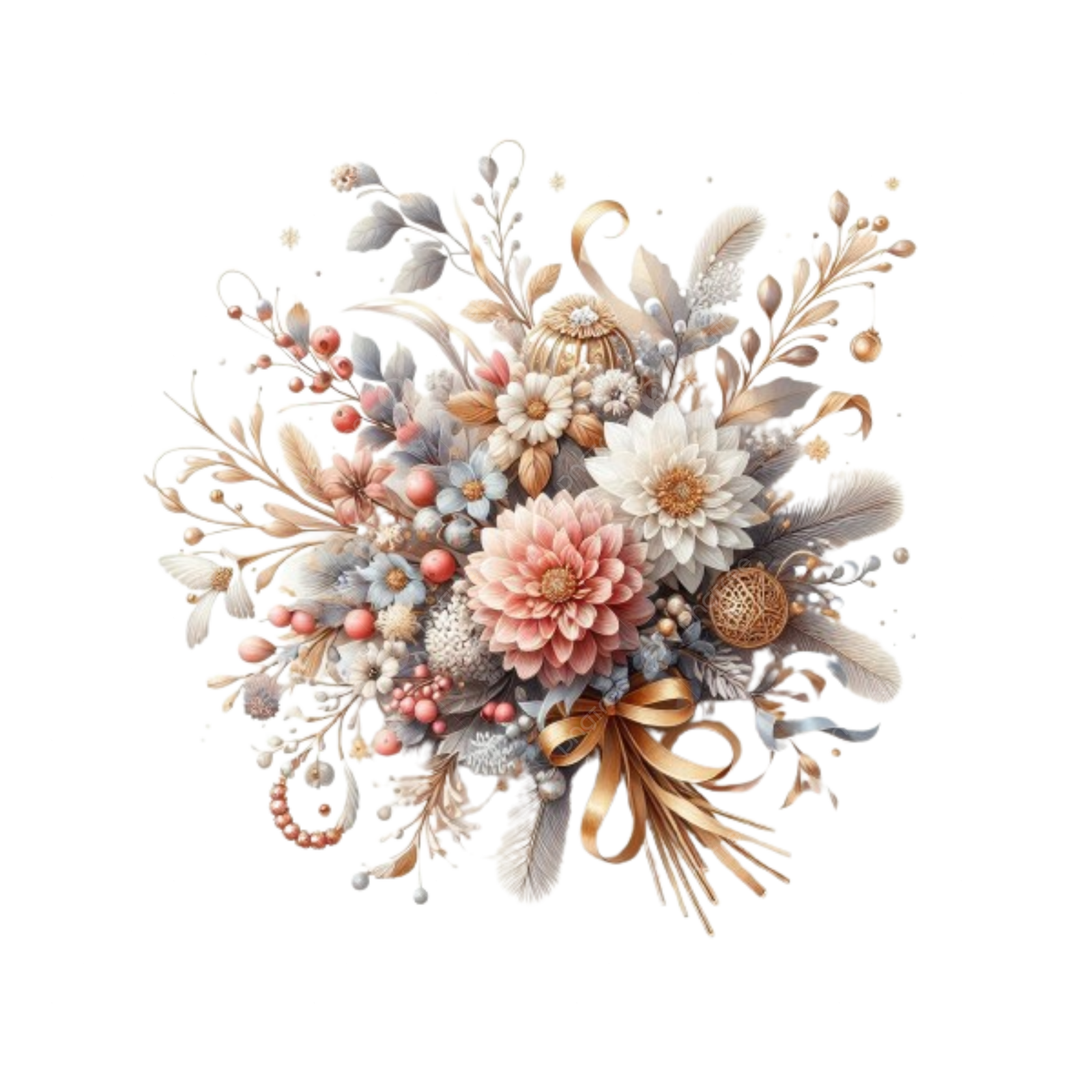 a bouquet of flowers on a white background