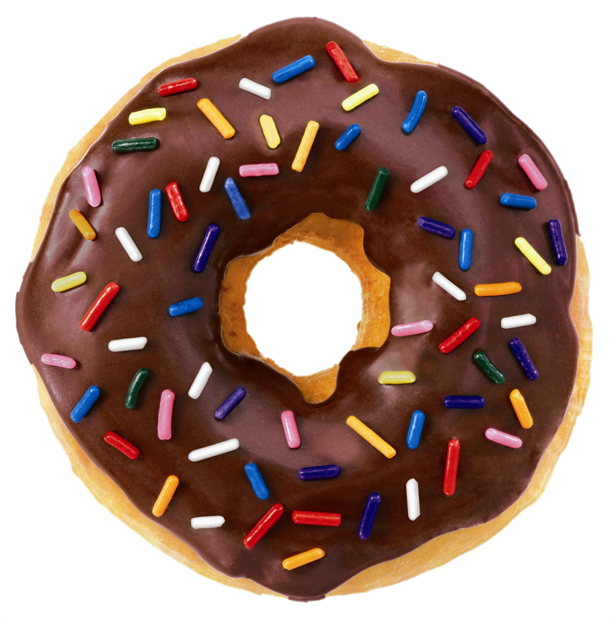 a chocolate covered donut