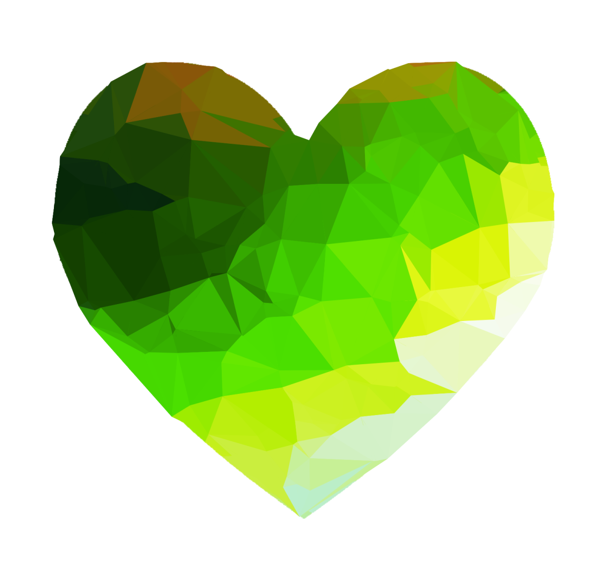 a green and yellow heart