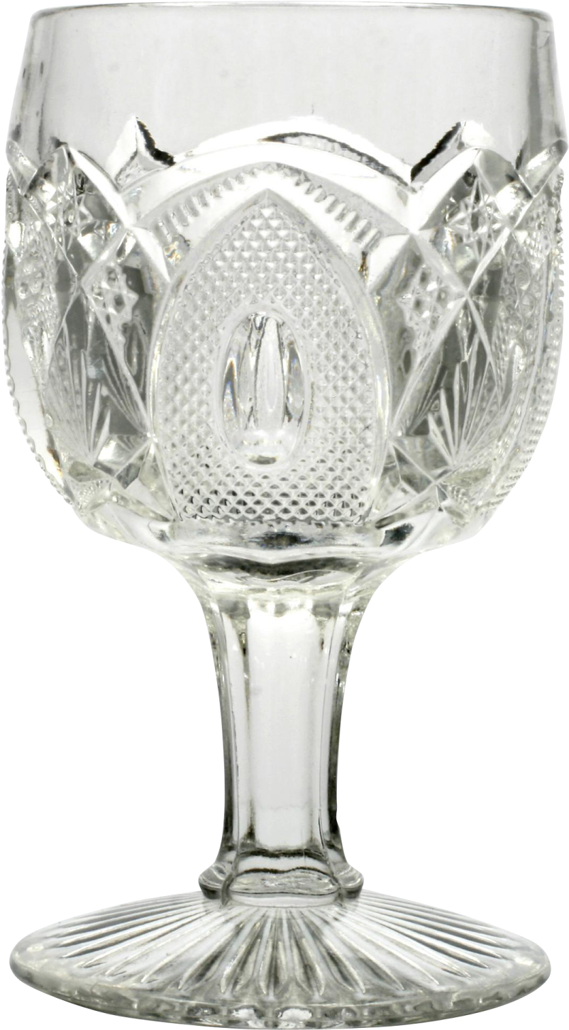 a clear wine glass on a white background