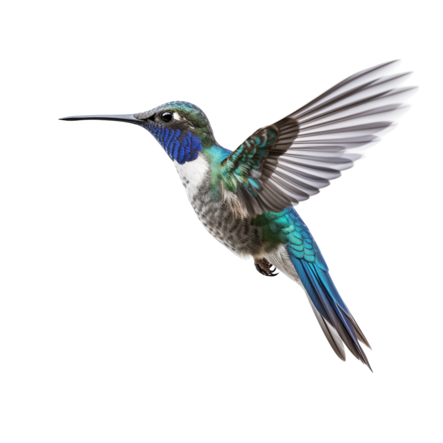 a bird flying in the air with its wings spread