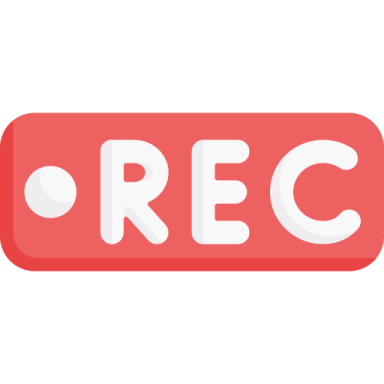 a red rec icon with the word rec