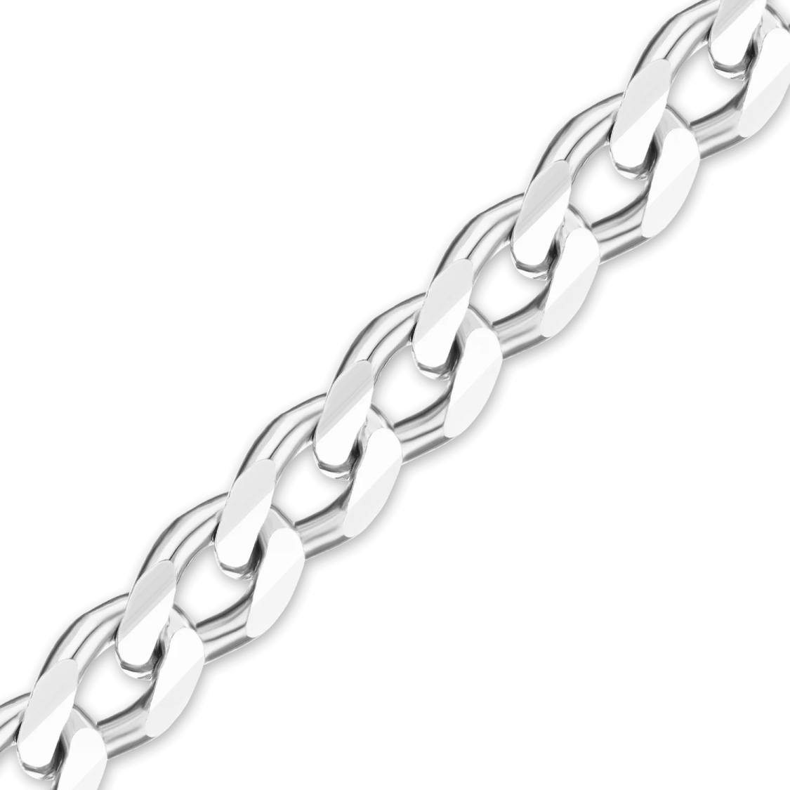 a silver chain on a white background