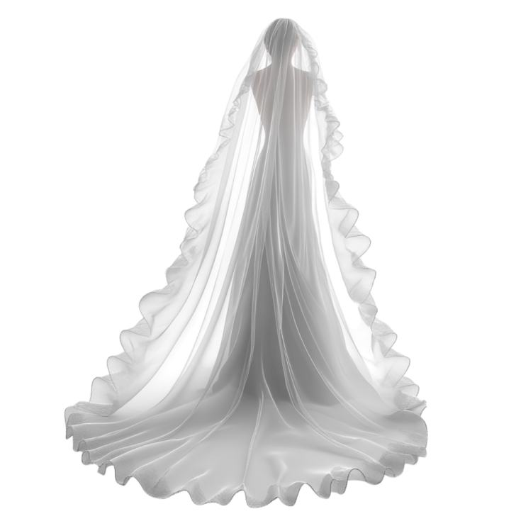 a wedding dress on a white background