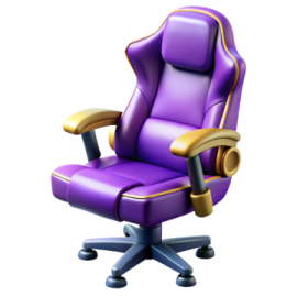 a purple and gold office chair