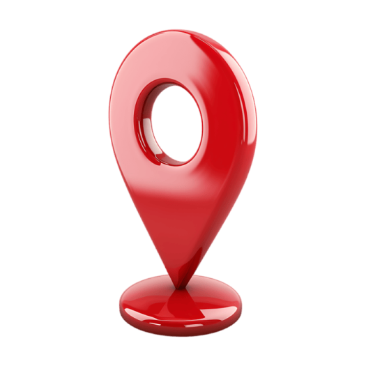 a red pin on a white background
