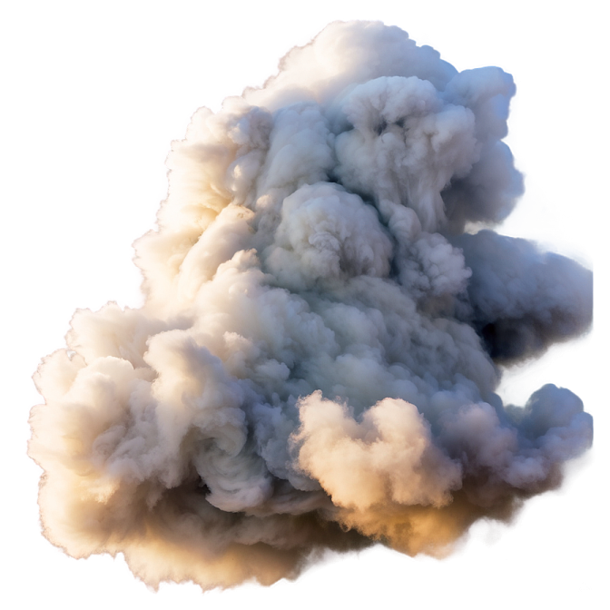 a cloud of smoke on a white background