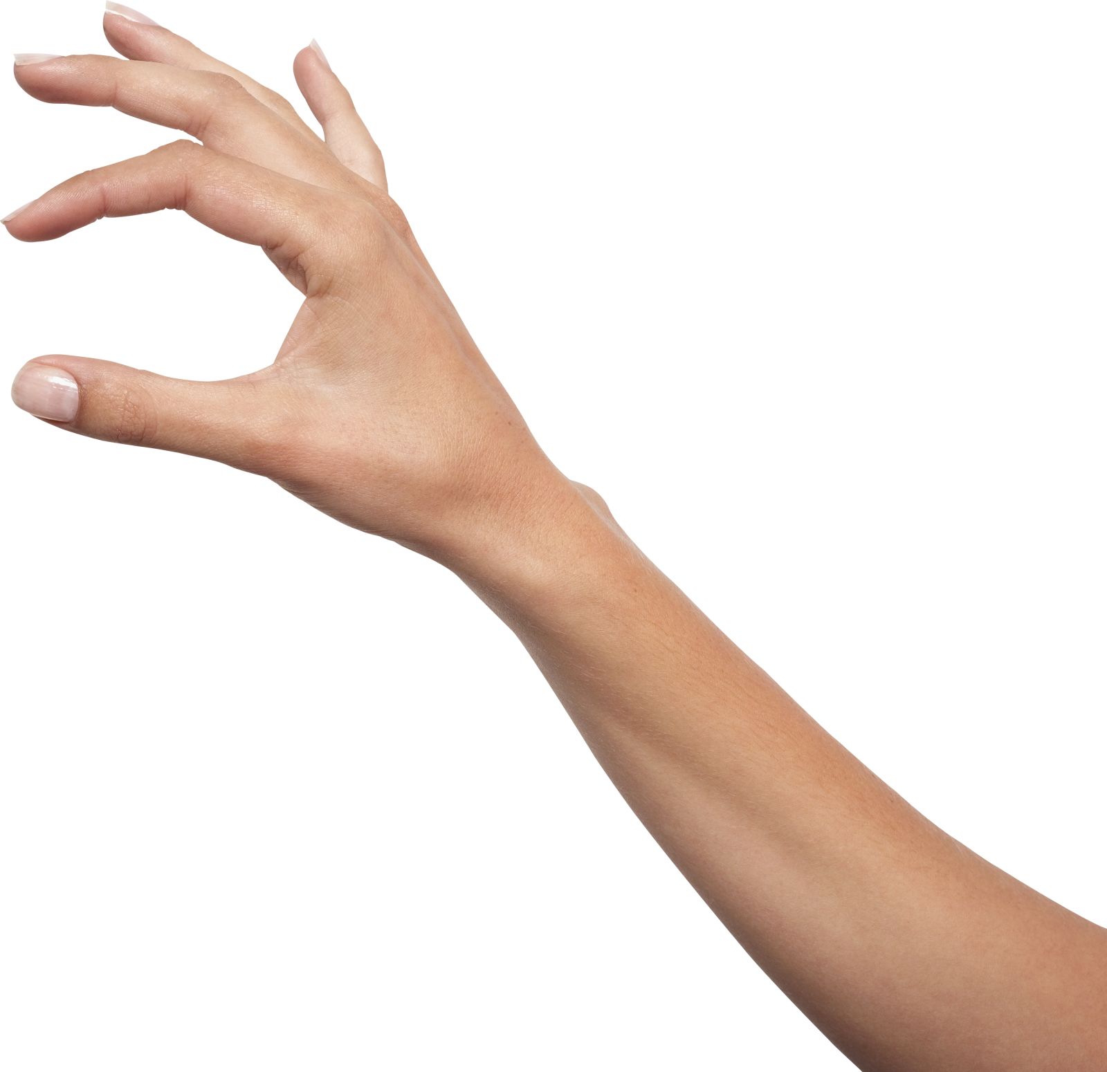 a person's hand reaching towards a white object