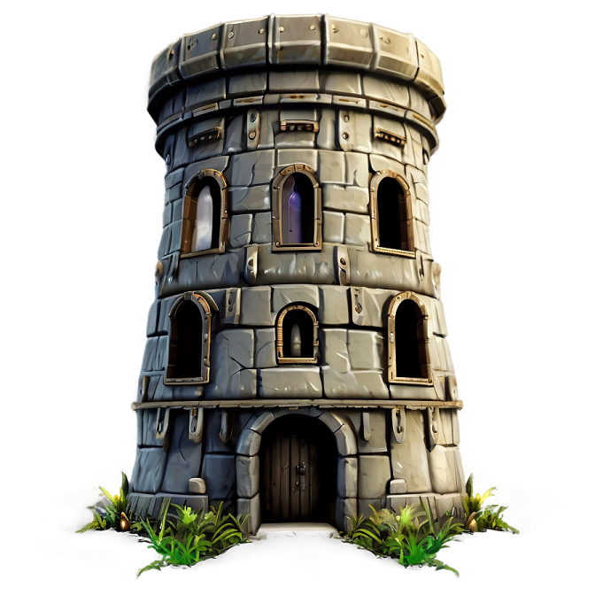 a small tower with lots of windows and doors