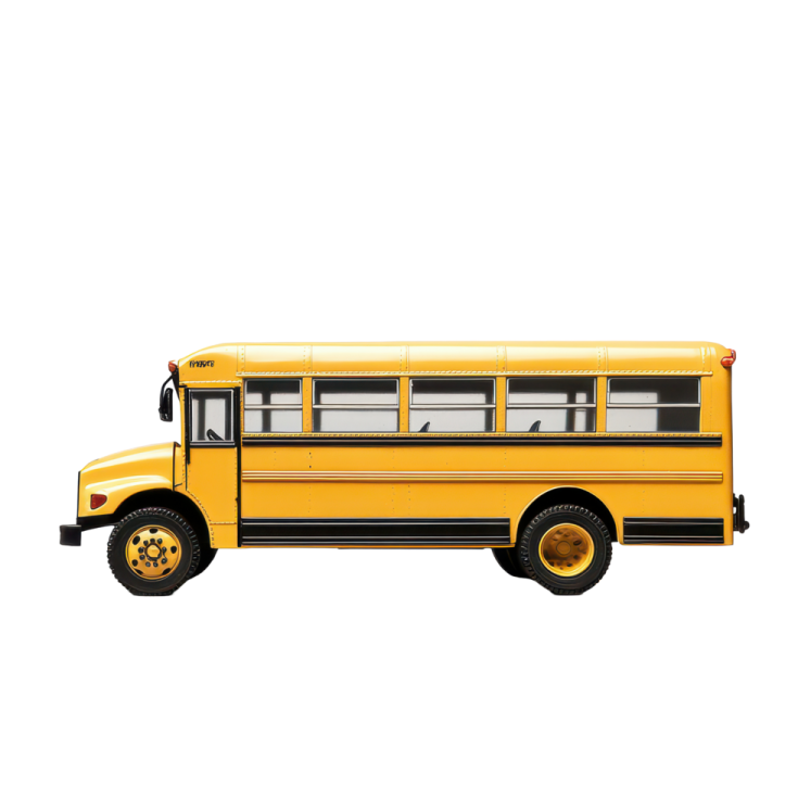a yellow school bus on a white background