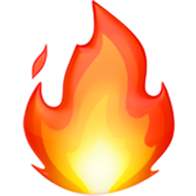 a fire icon on a white background