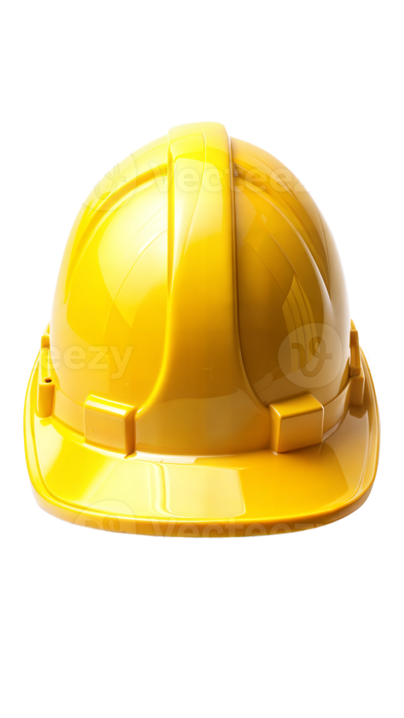 a yellow hard hat on a white background