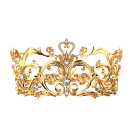 a gold crown with diamonds on it
