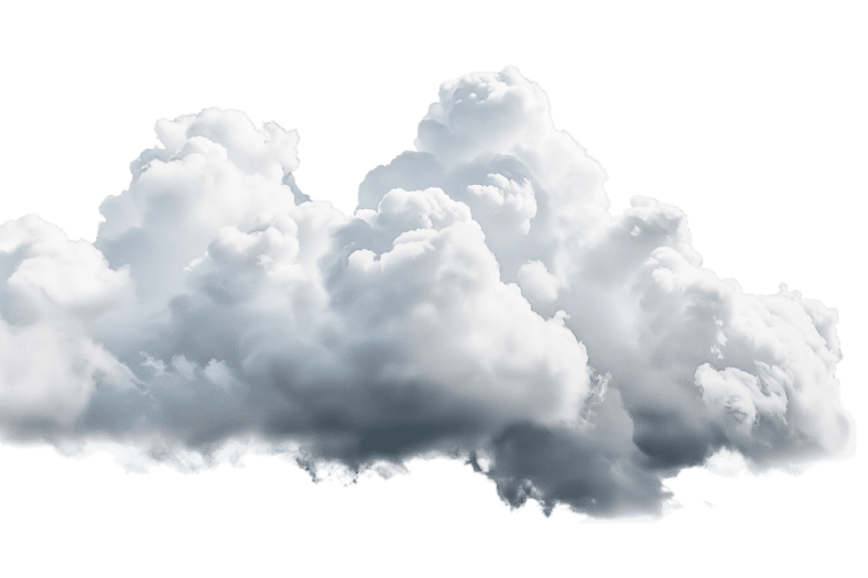 a group of clouds on a white background