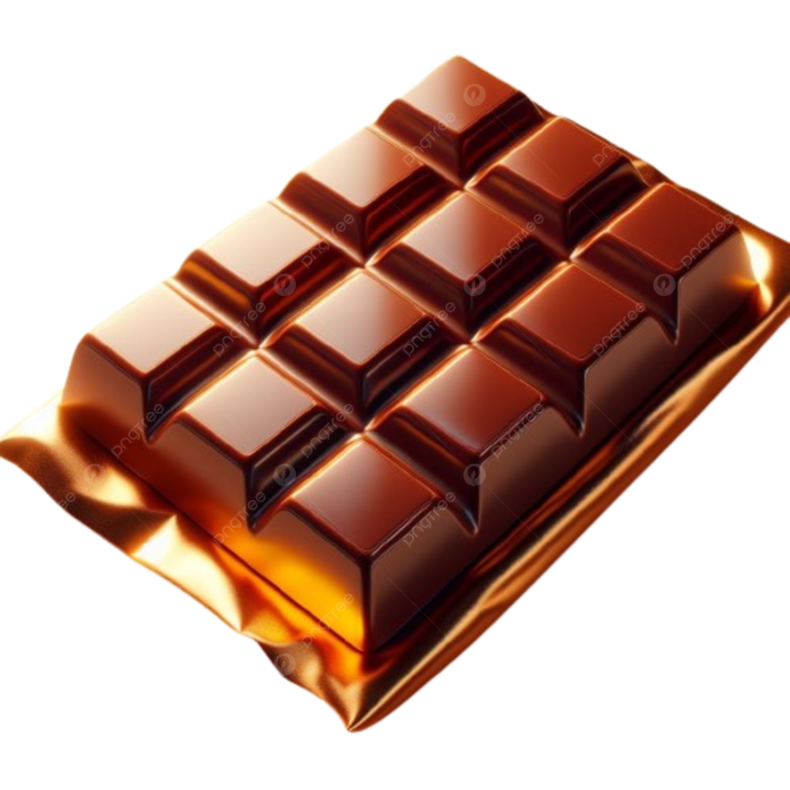 a piece of chocolate on a white background