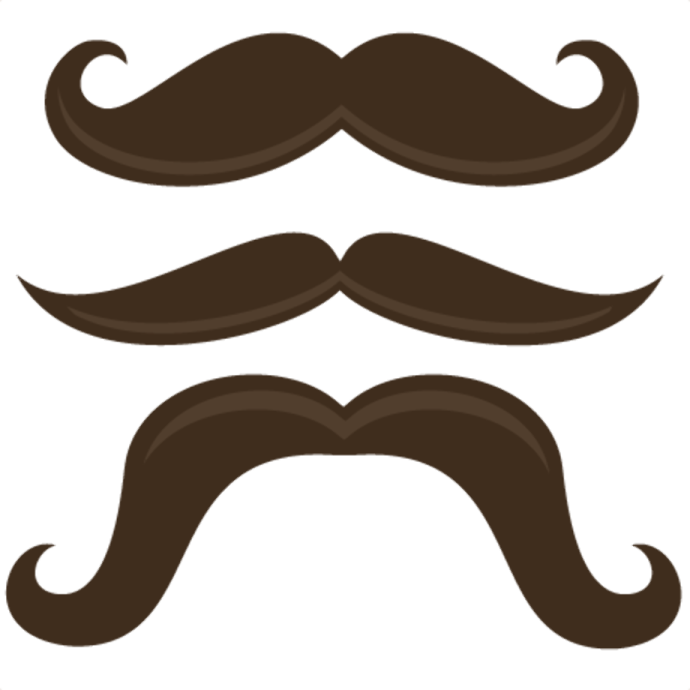 a set of three mustaches