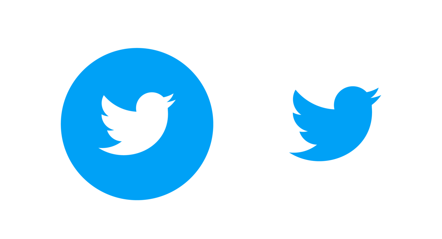 a blue twitter logo on a white background