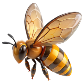 a bee on a white background