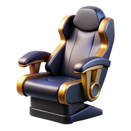 a black and gold massage chair