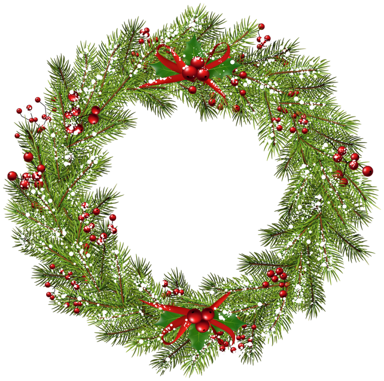 a christmas wreath with holly and red berries