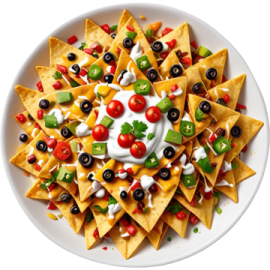 a white plate filled with nachos and cheese