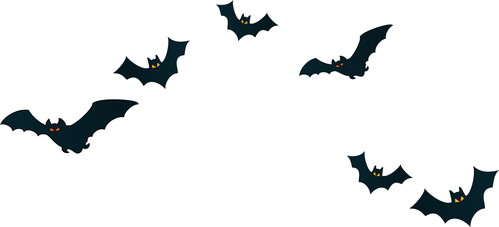 three bats flying in the sky